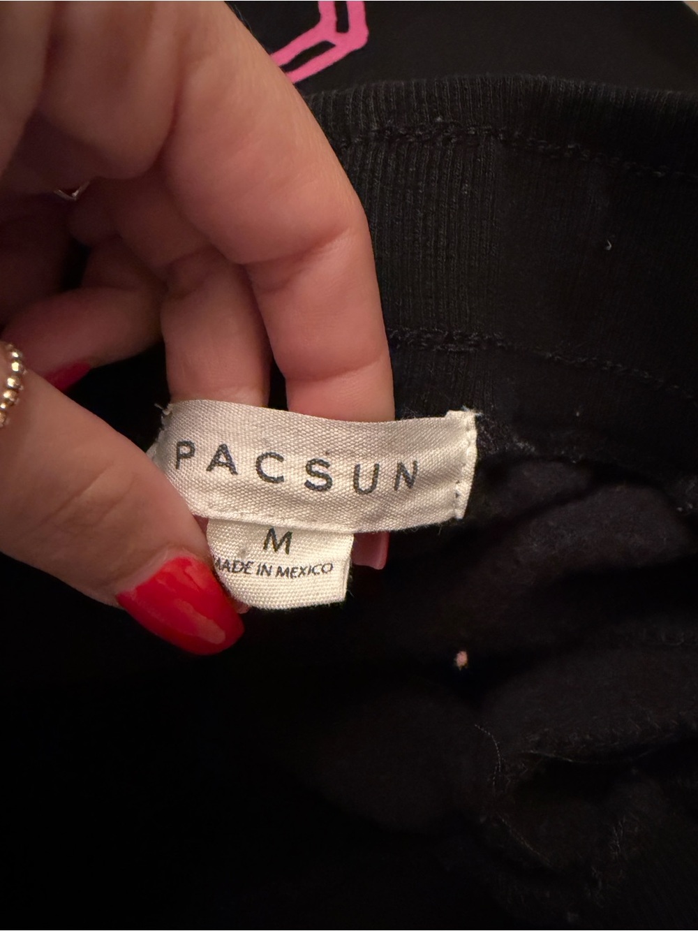 Pacsun Mens Black & Pink Graphic Hoodie & Jogger Sweat Set - Streetwear - Medium - Picture 7 of 7